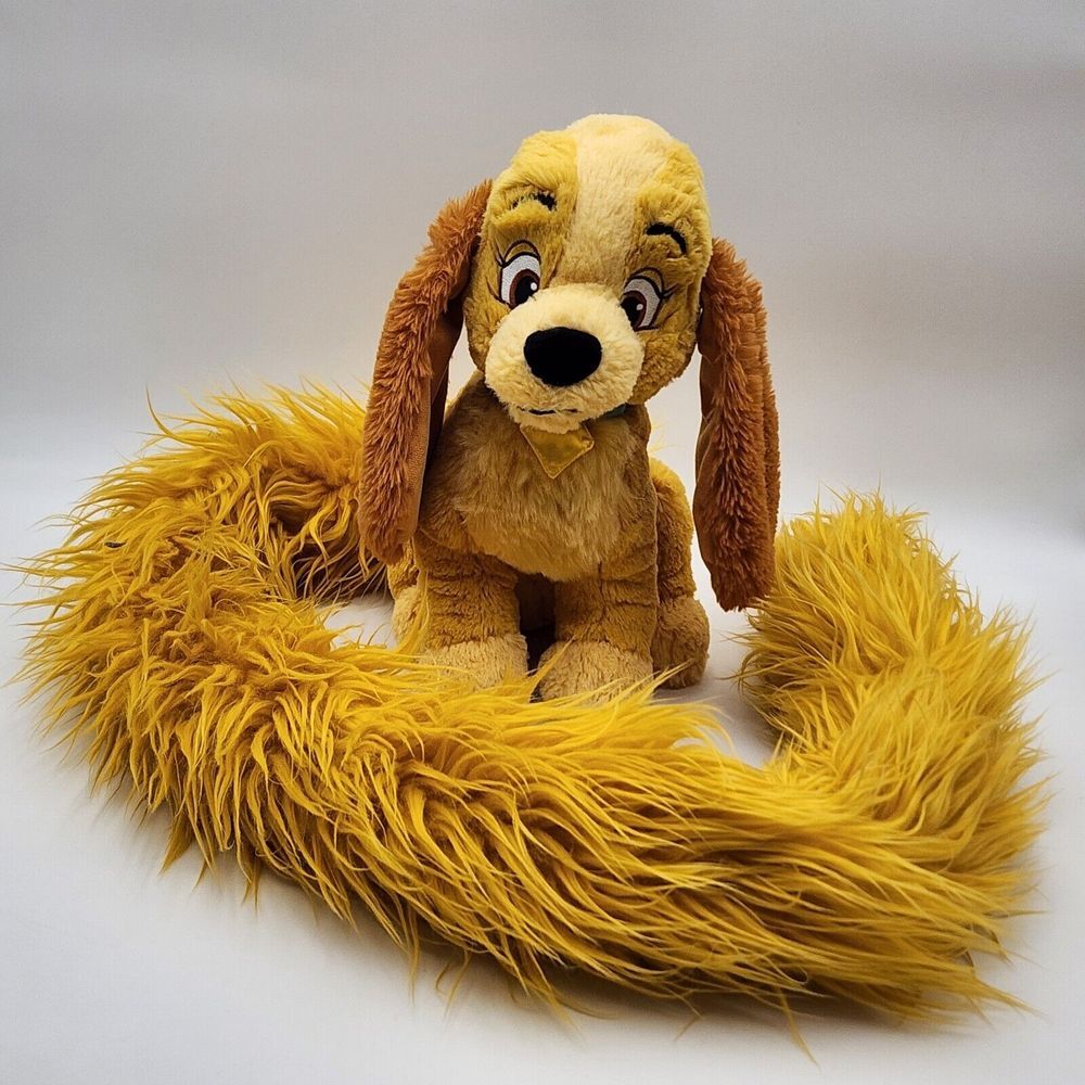 Disney Parks LADY Dog Plush 48" Long Tail Scarf Boa Soft 12" Tall and the Tramp